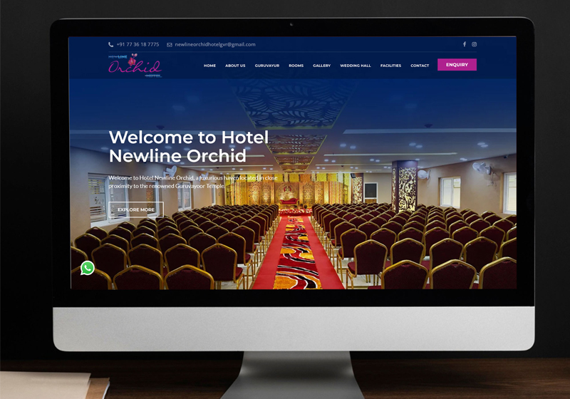 Software Development Company in Calicut - Website of Newline Orchid Hotel