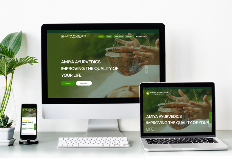 Web Design Company in Kollam - Website of Amiya Ayurveda